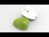 Cut green apple Low-poly 3D model_1