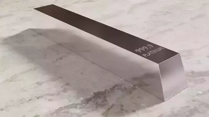 Platinum stainless steel bar Low-poly 3D model