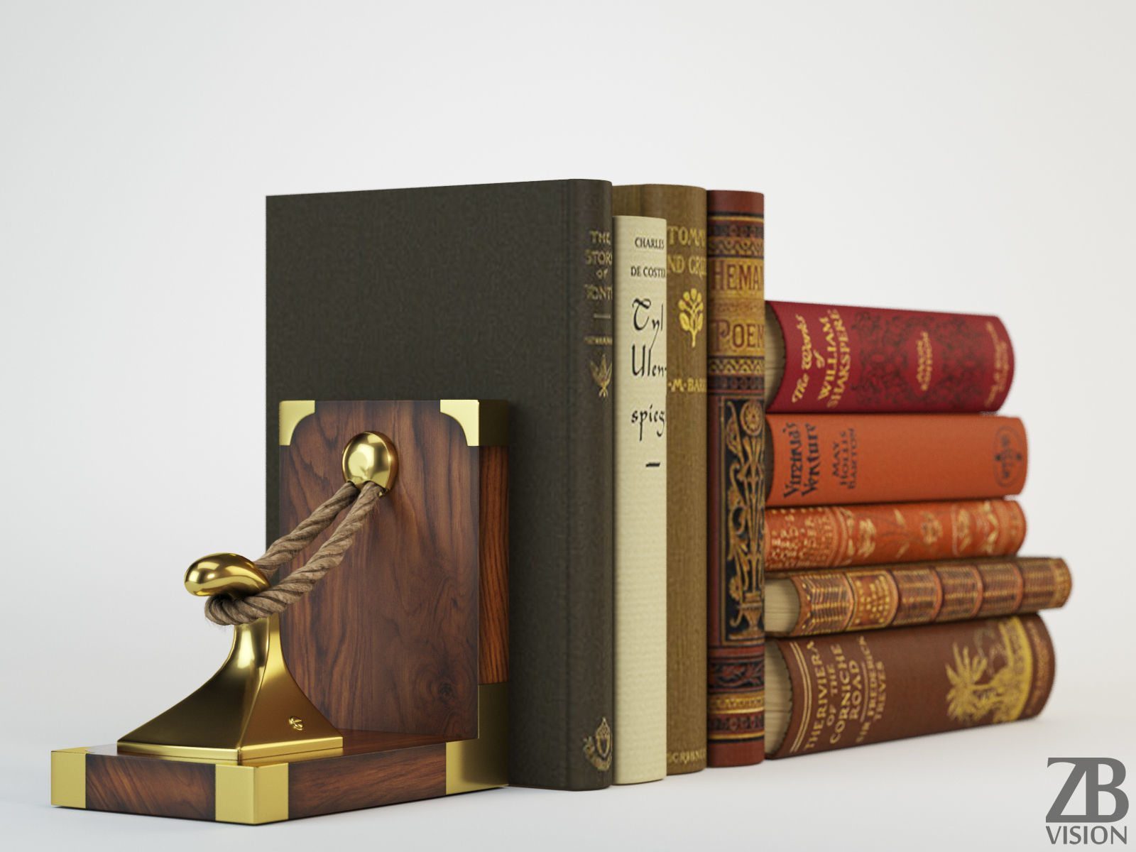 Bollard Bookend 3D model_2