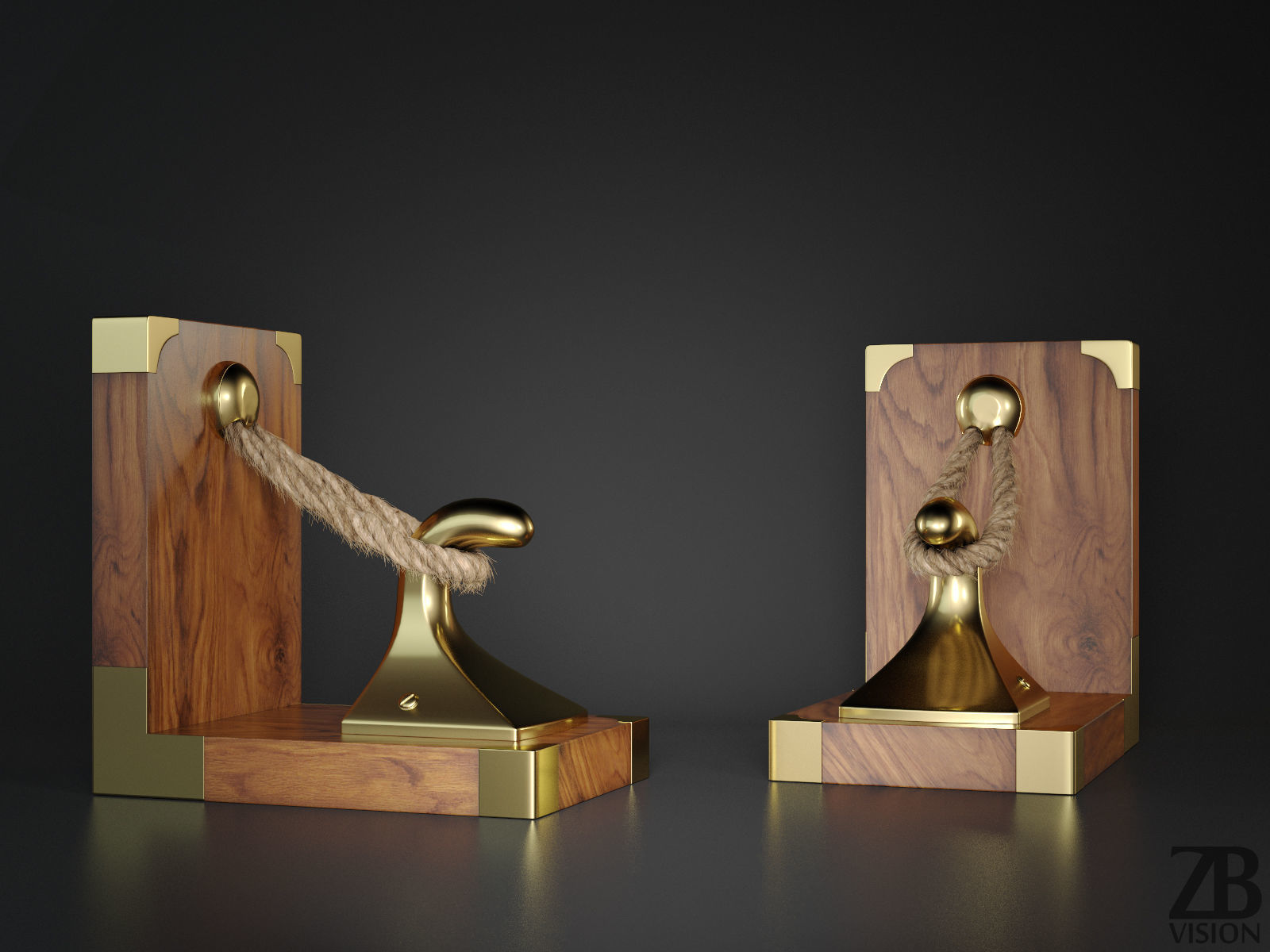 Bollard Bookend 3D model_1