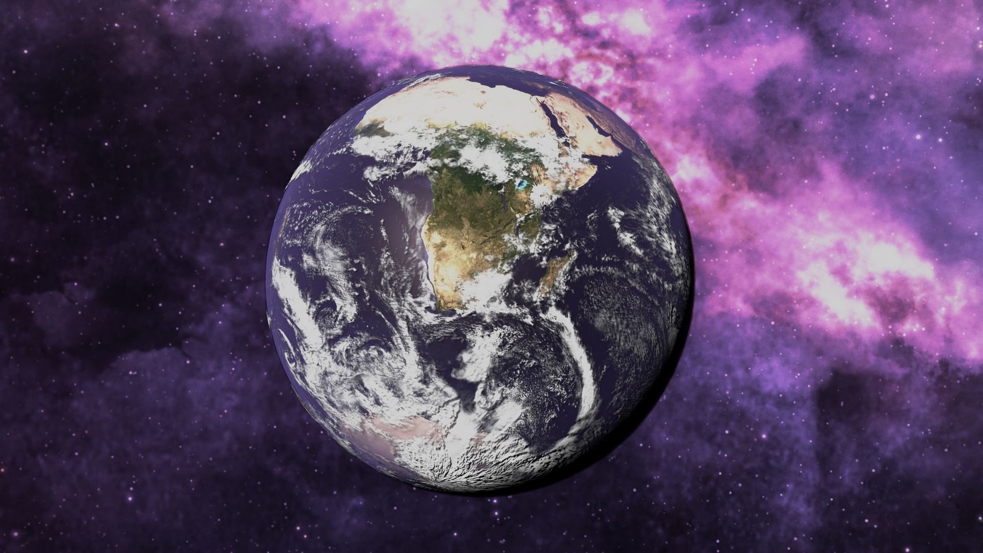 Earth in space with stars and planets Free low-poly 3D model_2
