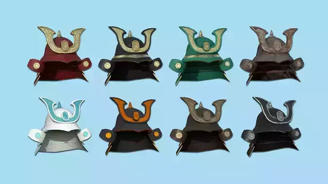 08 Samurai Helmet Collection - Fantasy Character Design 