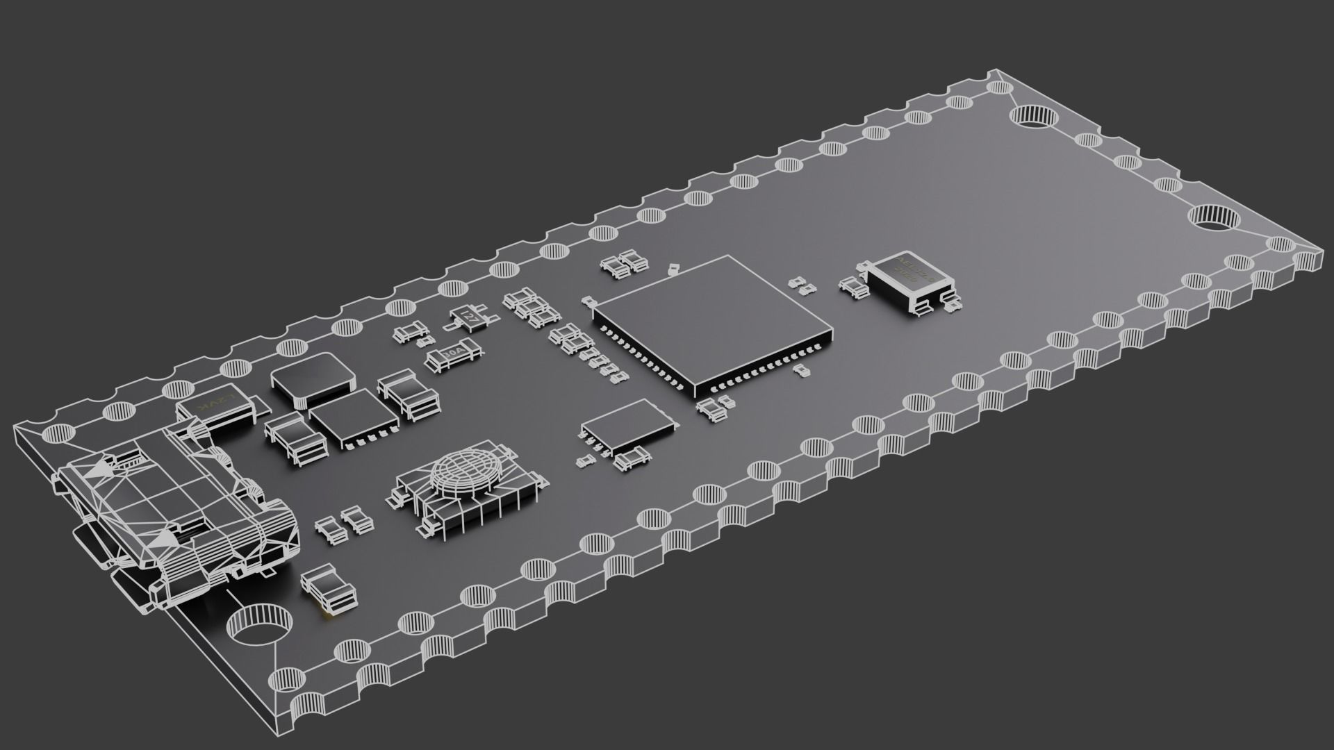 Raspberry pi pico Low-poly 3D model_15