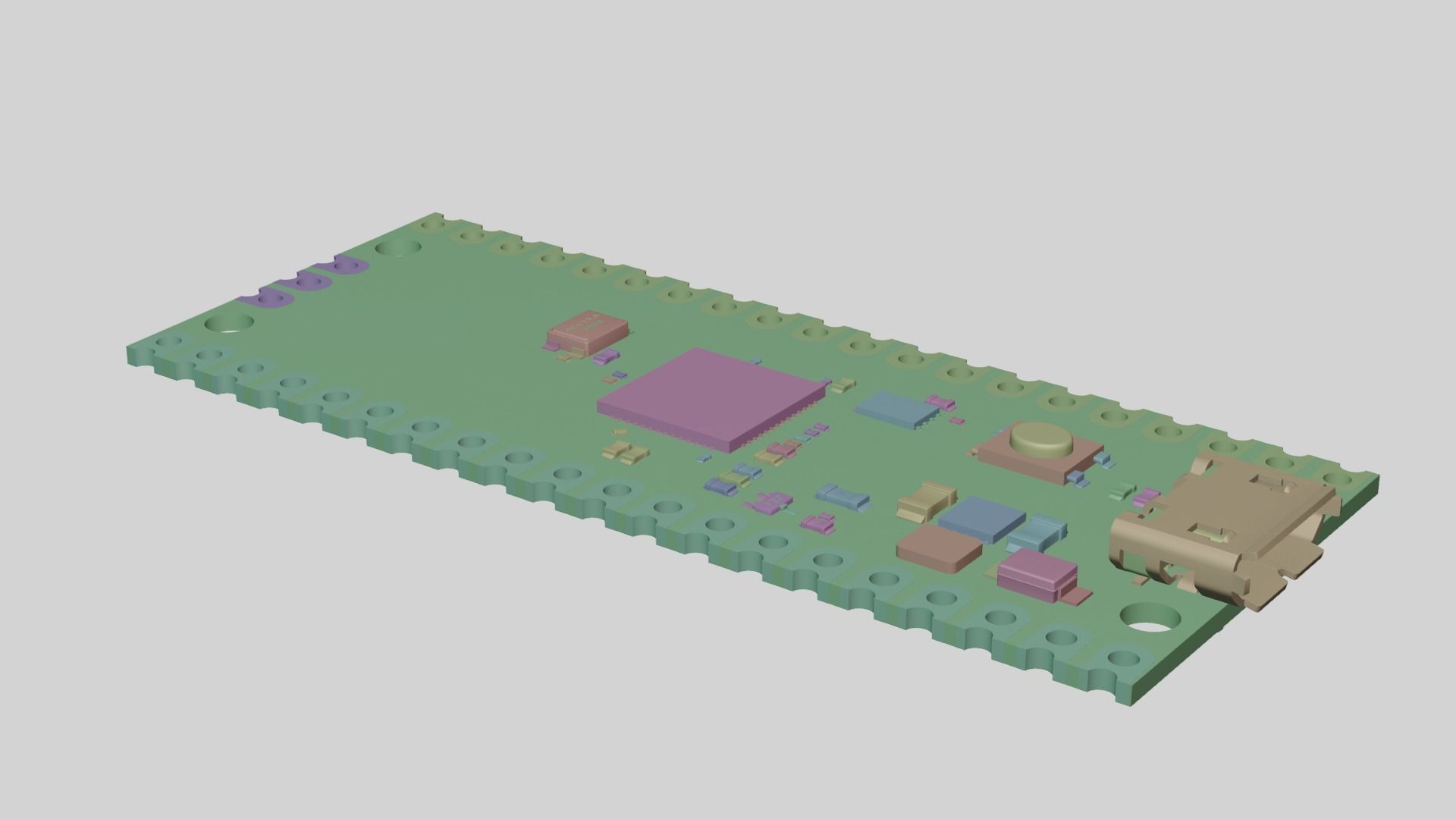Raspberry pi pico Low-poly 3D model_12