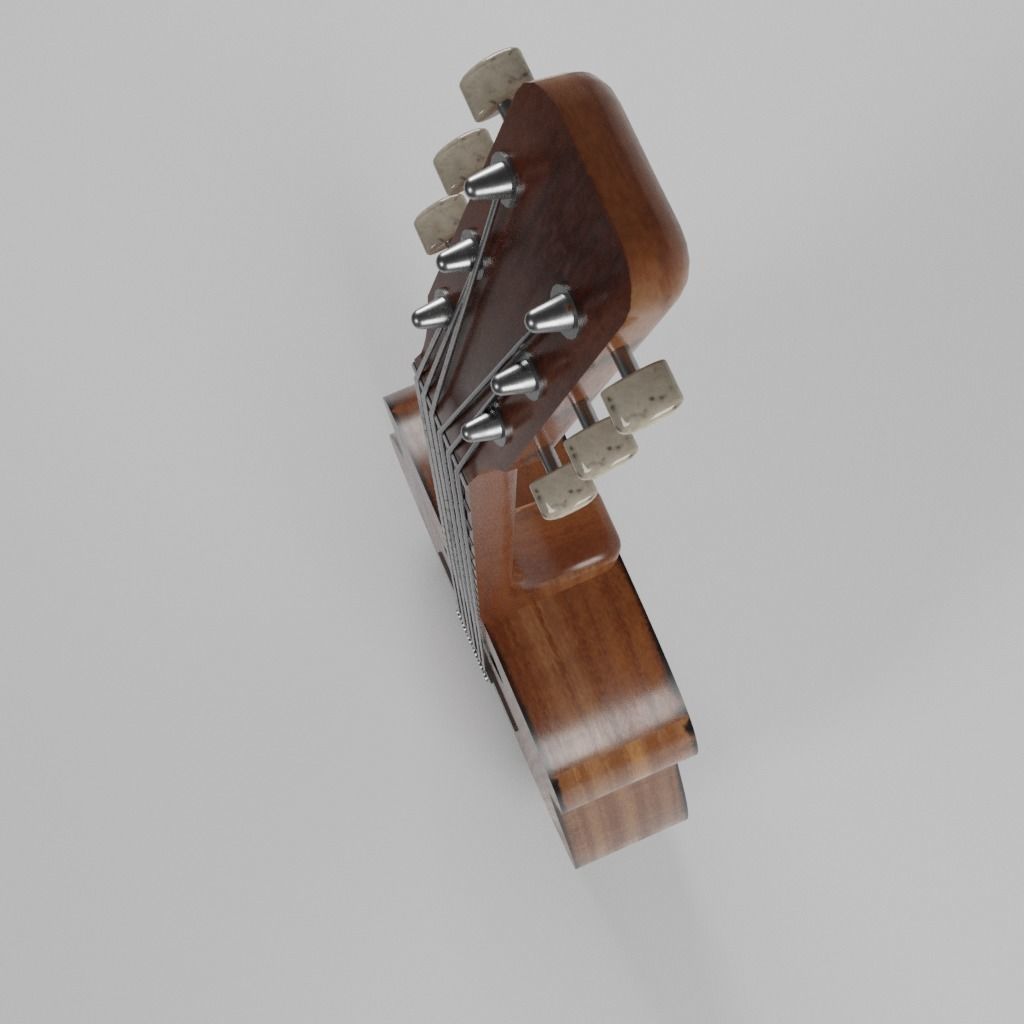 Guitar acoustic Low-poly 3D model_1