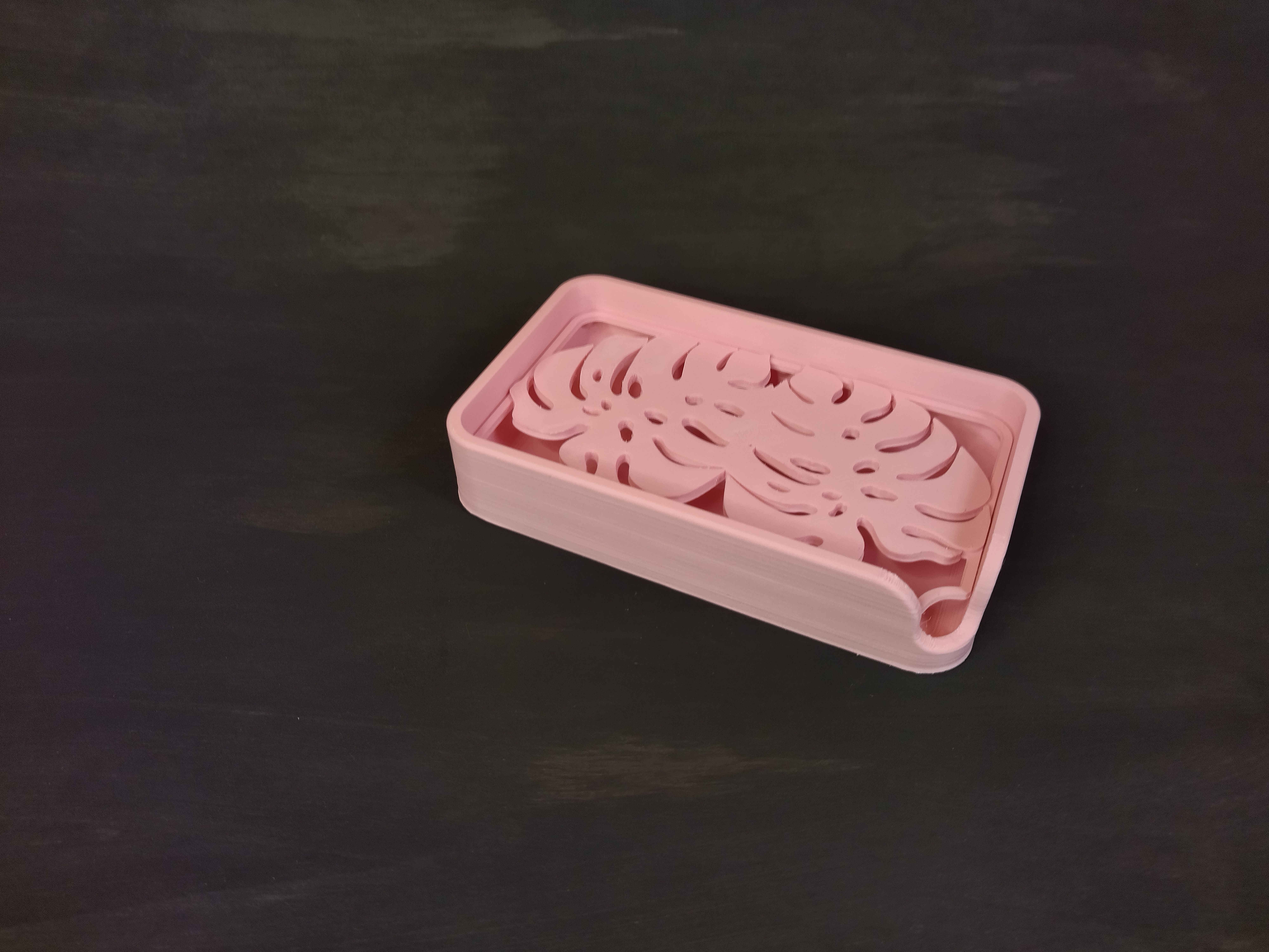 Soap Holder Dish Plant Monstera - 2 Models 3D print model_1