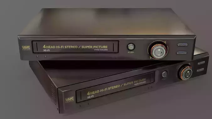 VHS Player Game Asset Low-poly 3D model