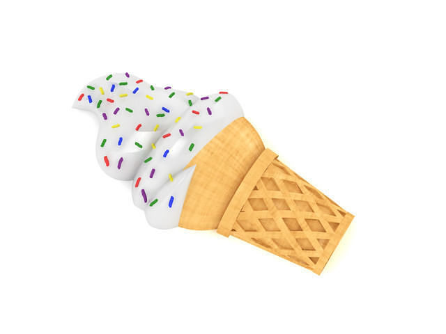 Ice Cream Cone with Sprinkles 3D print model