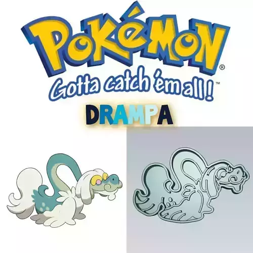 Amazing Pokemon Drampa Cookie Cutter Stamp Cake Decorating  3D model