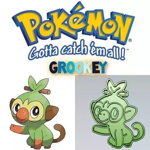 Amazing Pokemon Grookey Cookie Cutter Stamp Cake Decorating 