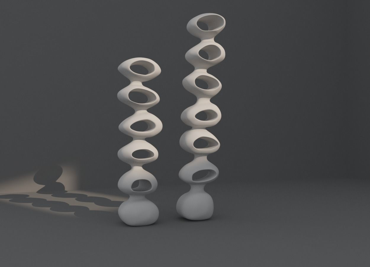 organic decoration Low-poly 3D model_2