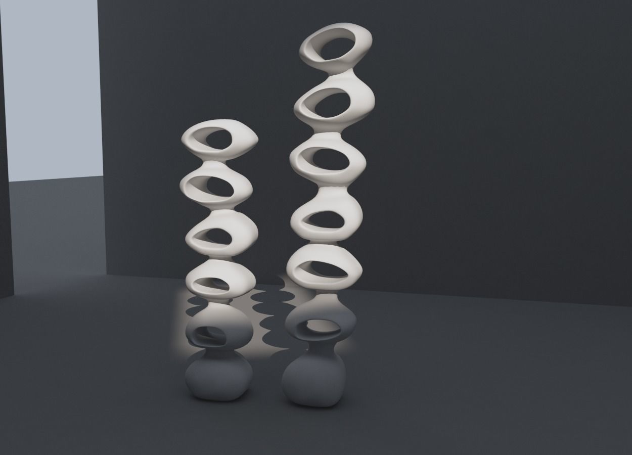 organic decoration Low-poly 3D model_3