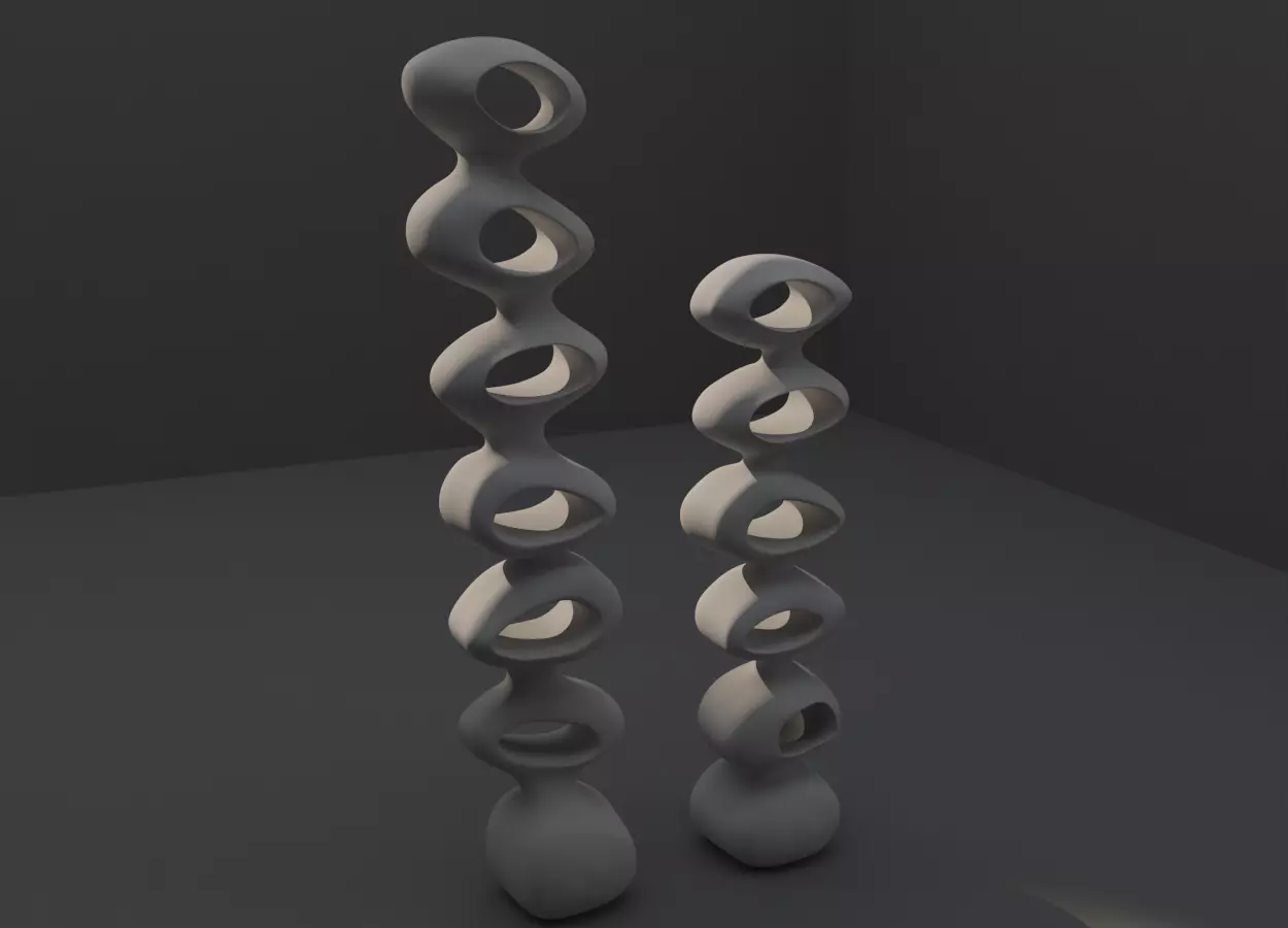 organic decoration Low-poly 3D model_0