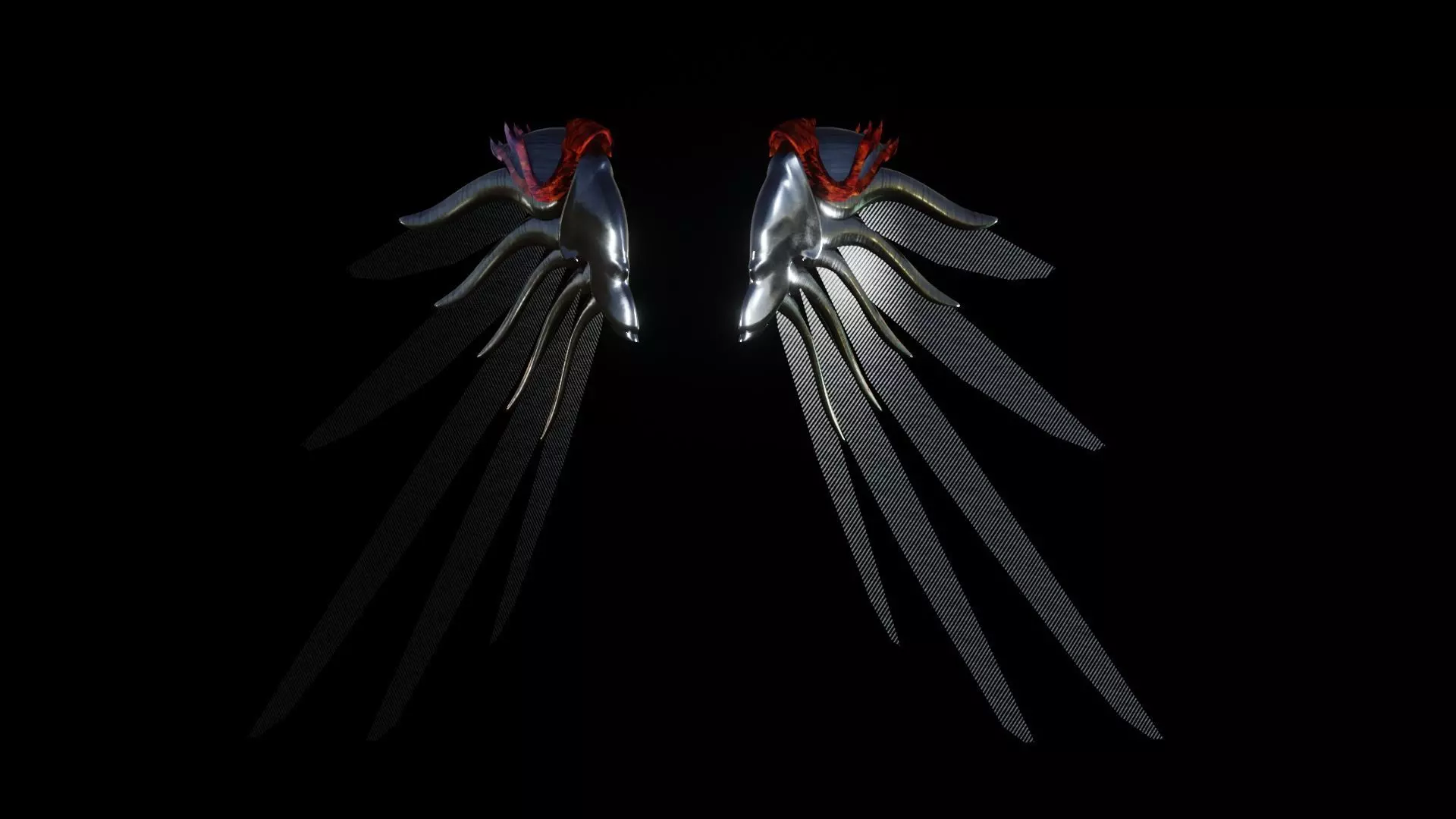 Wings of apocalypse Low-poly 3D model_0