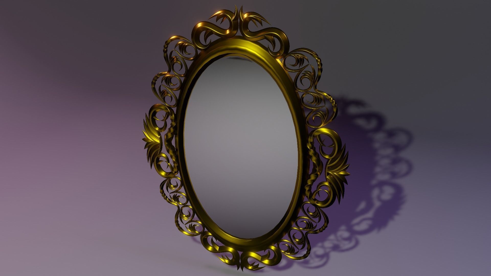 Mirror gold Free 3D model_1