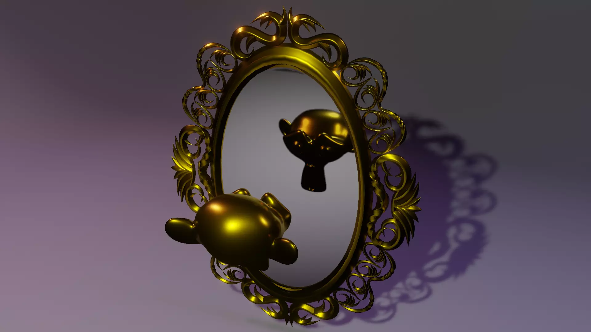 Mirror gold Free 3D model_0