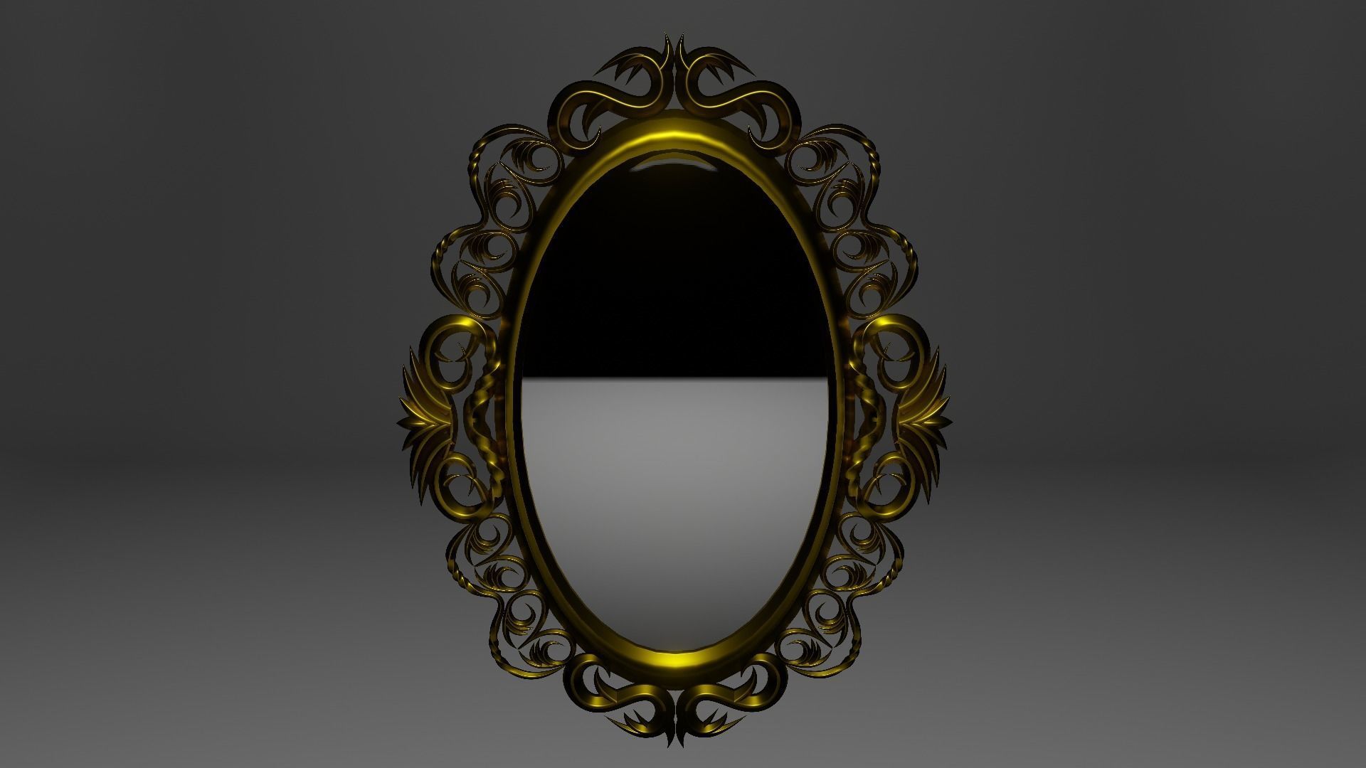 Mirror gold Free 3D model_2