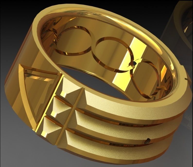 Original Atlantis Ring - golden ratio 3D print model_8