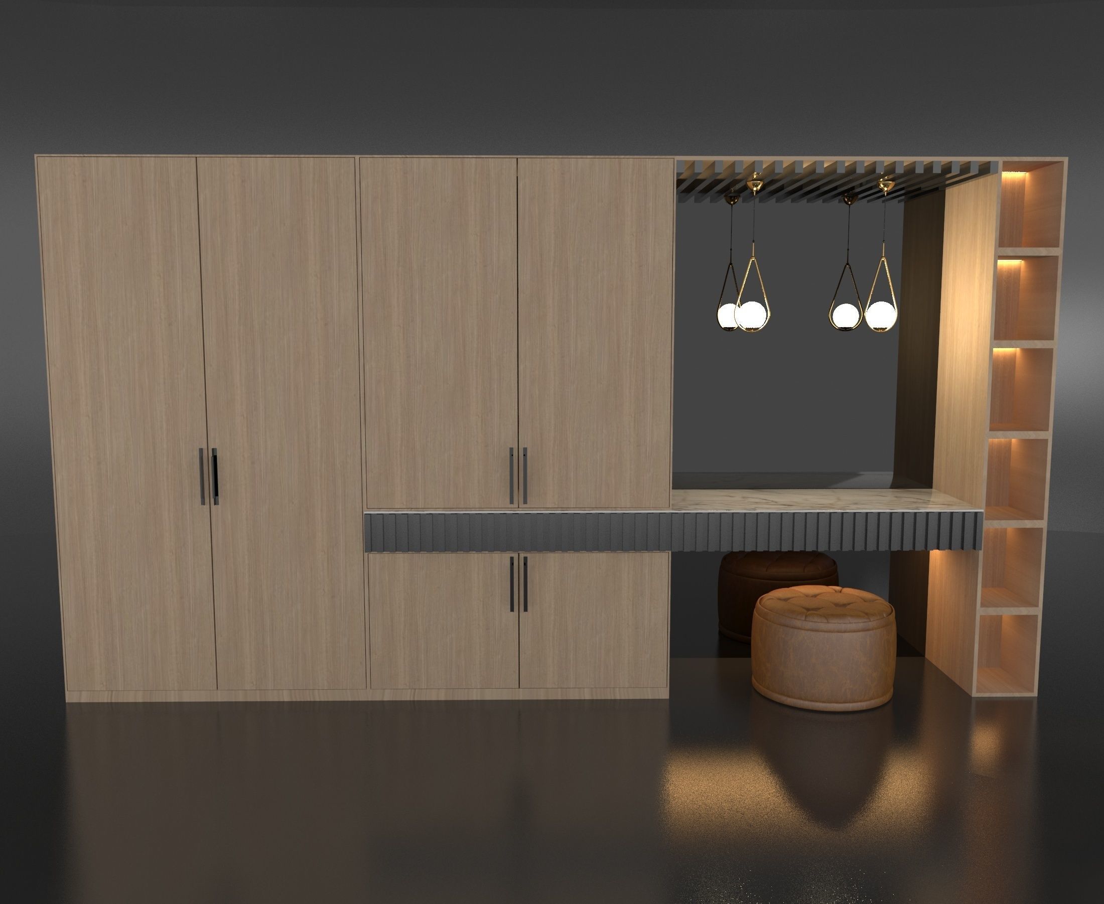 hall furniture  3D model Low-poly 3D model_2