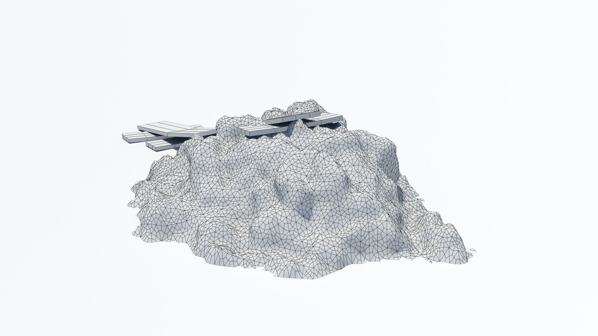 Dunghill with ramp Low-poly 3D model_17