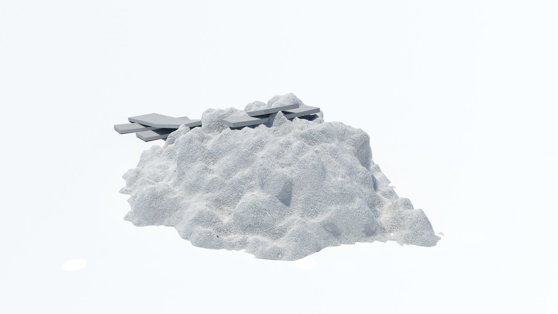 Dunghill with ramp Low-poly 3D model_11