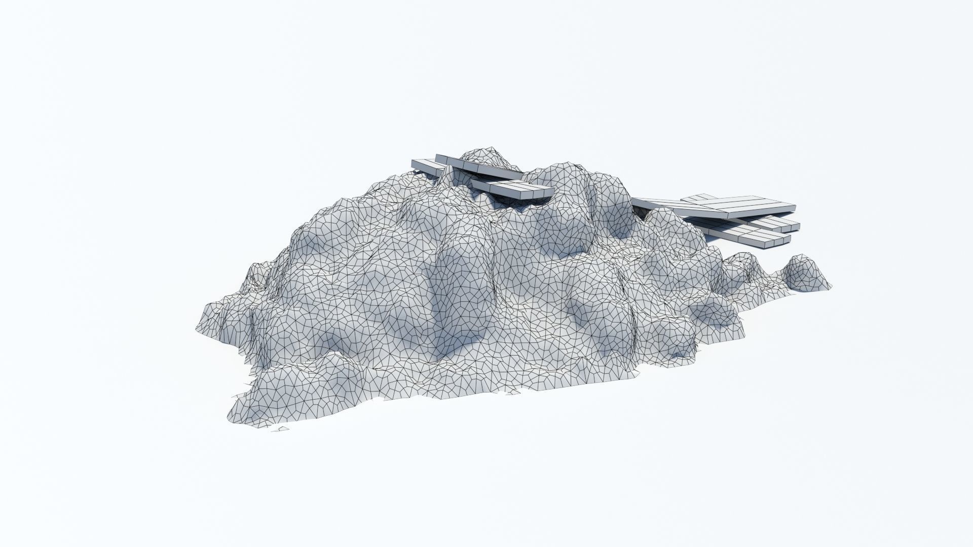 Dunghill with ramp Low-poly 3D model_18