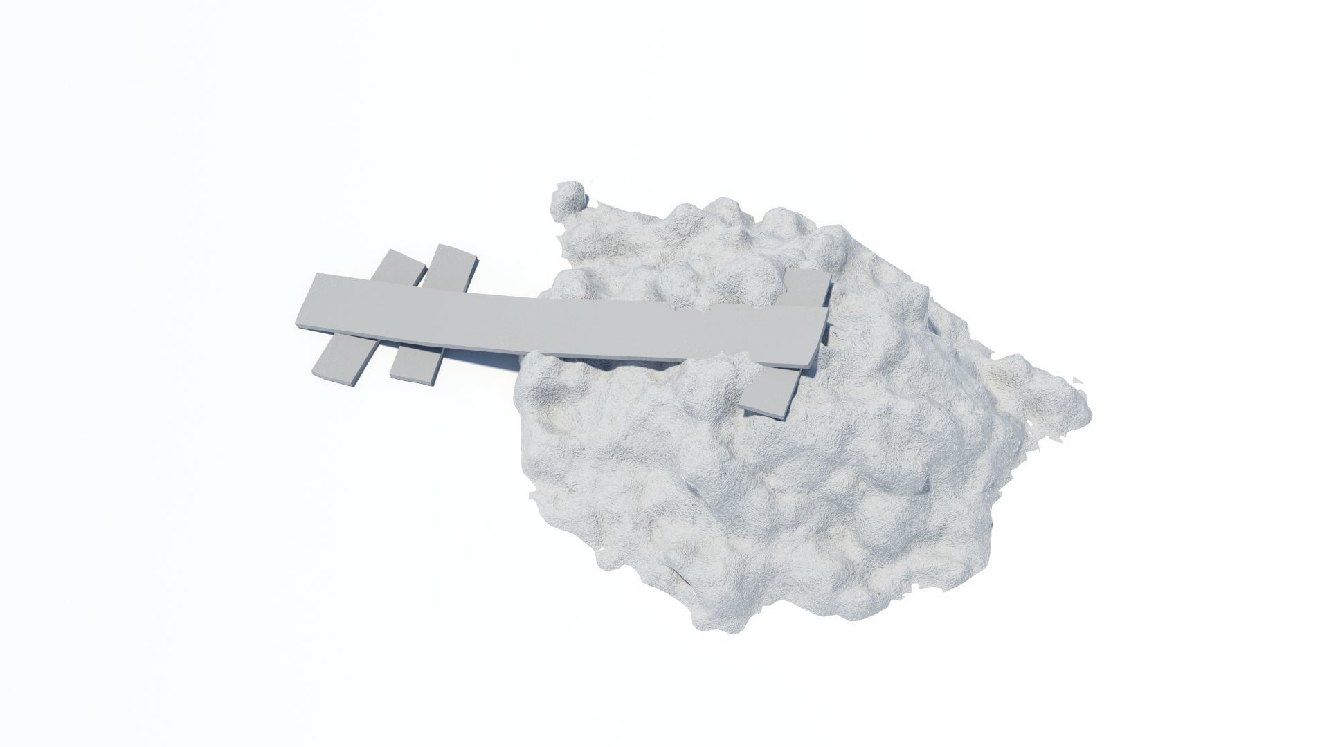 Dunghill with ramp Low-poly 3D model_15