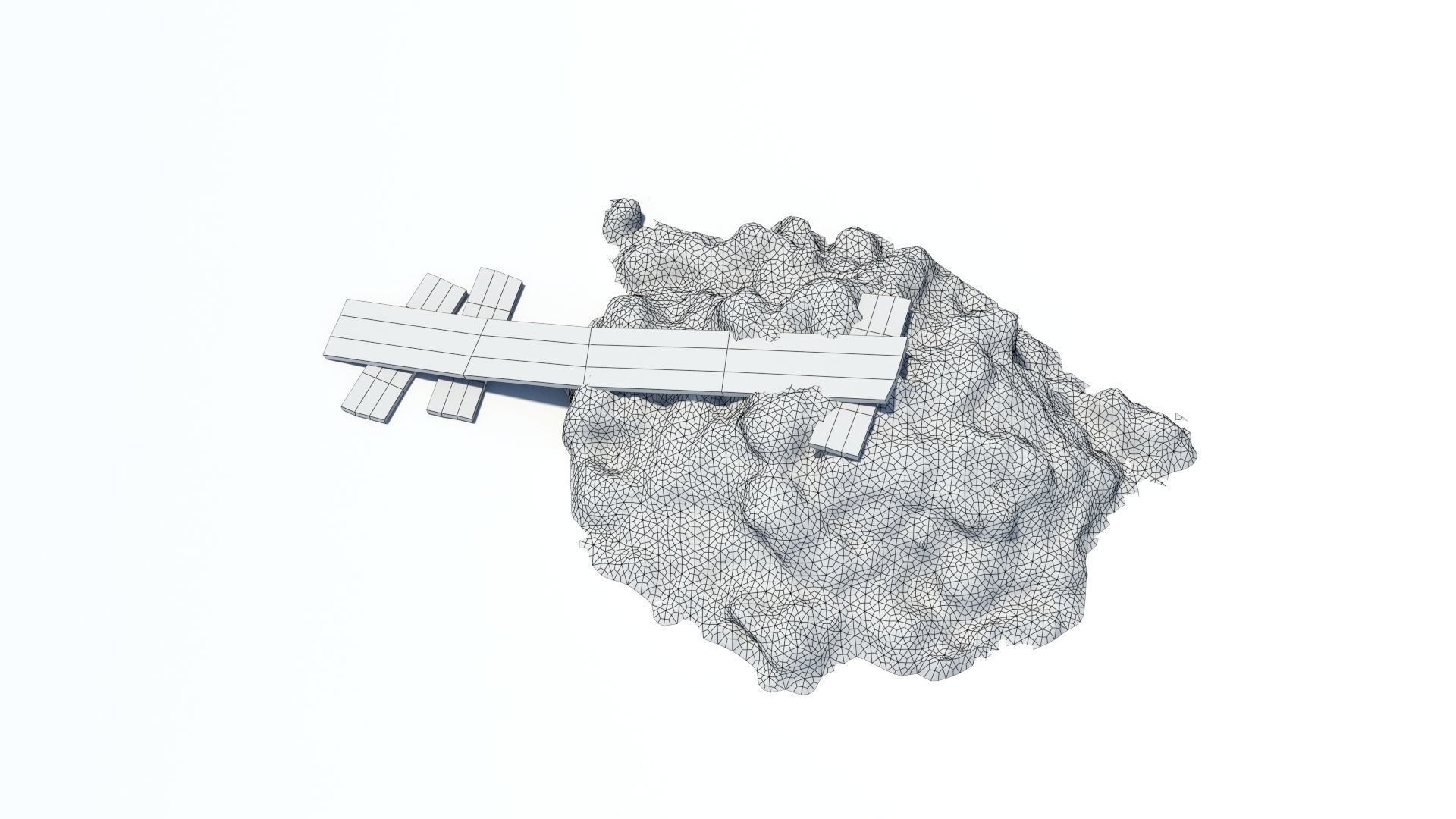 Dunghill with ramp Low-poly 3D model_21