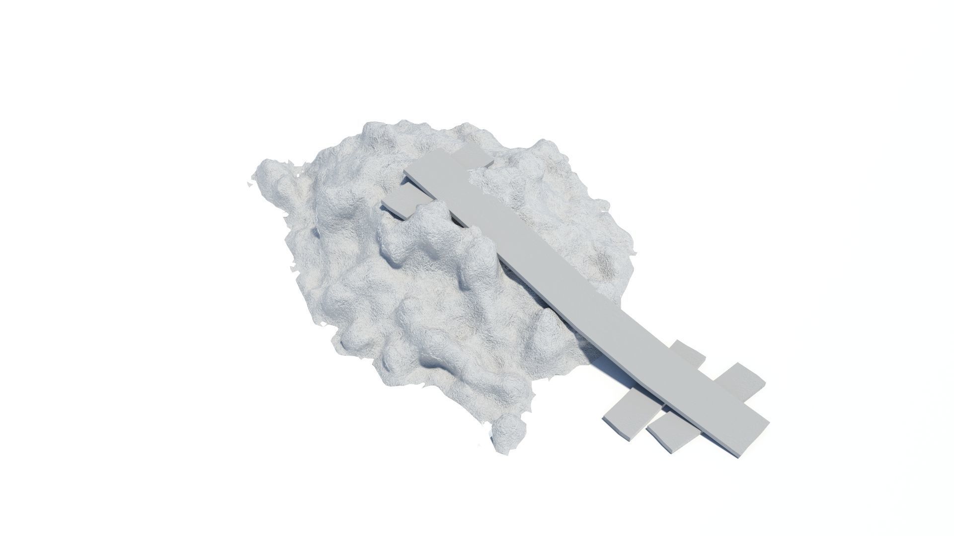 Dunghill with ramp Low-poly 3D model_14