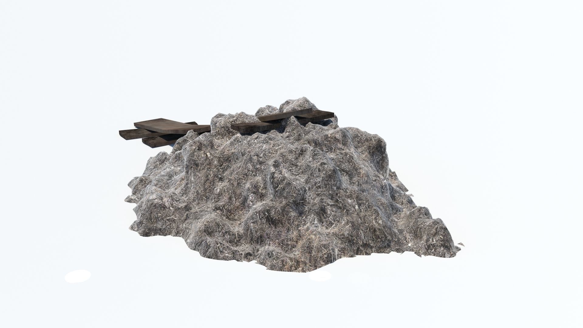 Dunghill with ramp Low-poly 3D model_4