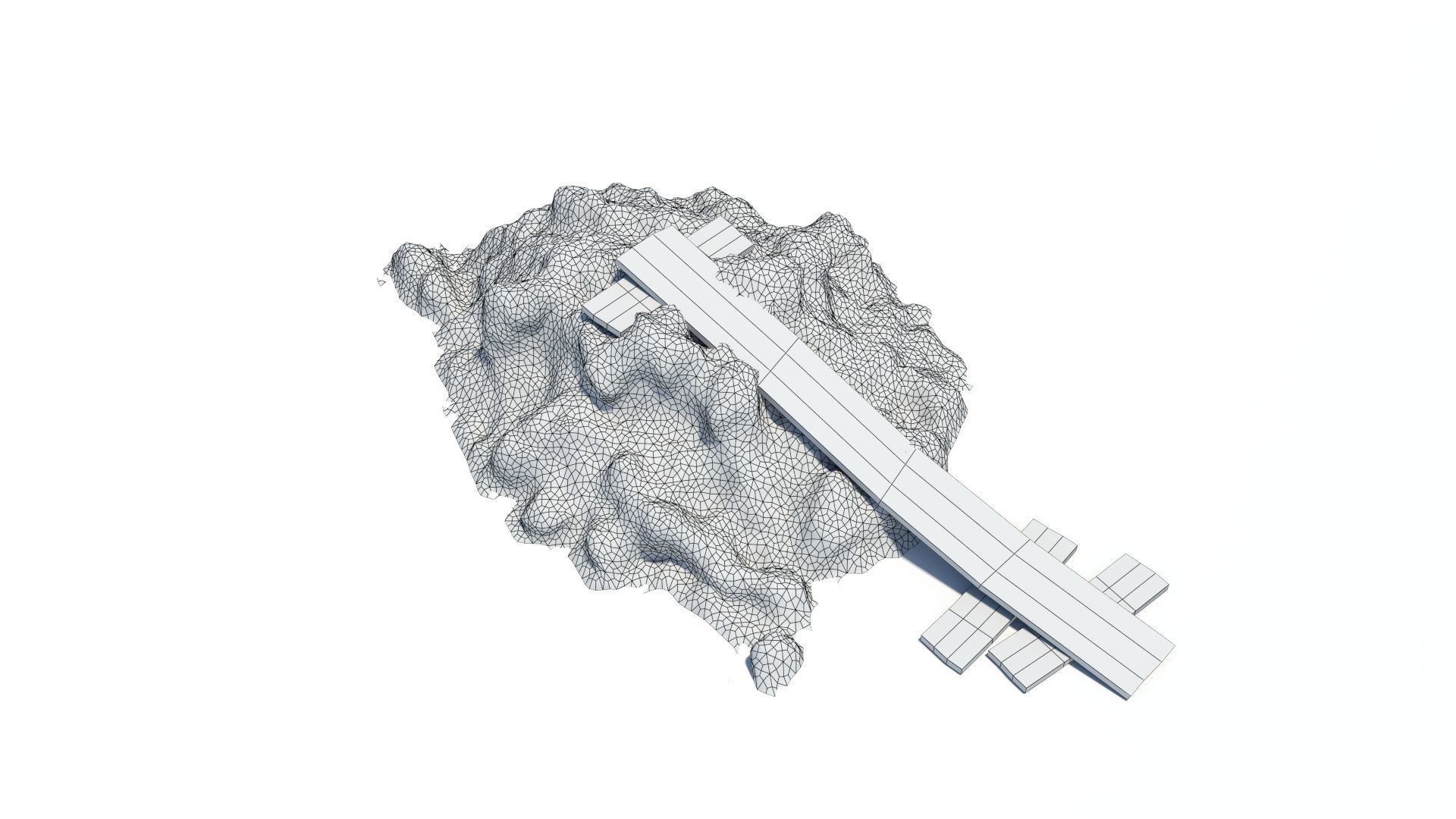 Dunghill with ramp Low-poly 3D model_20