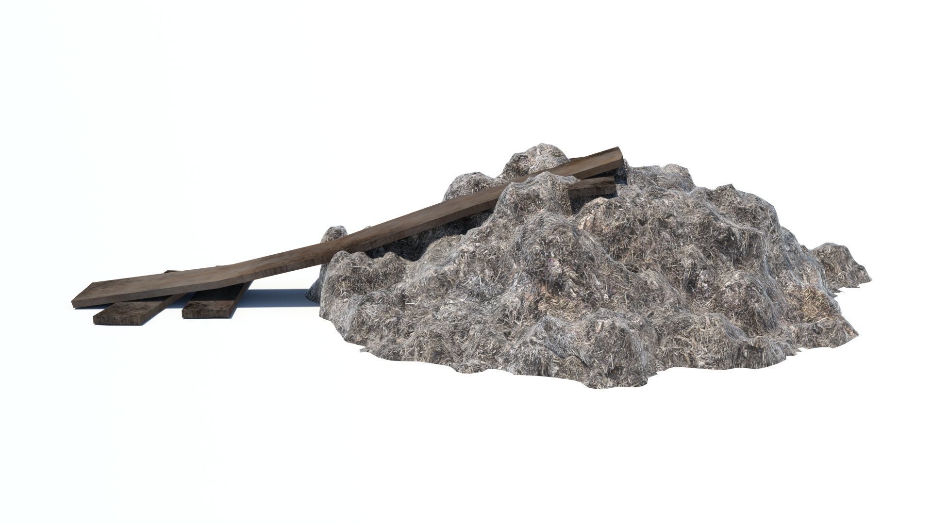 Dunghill with ramp Low-poly 3D model_3