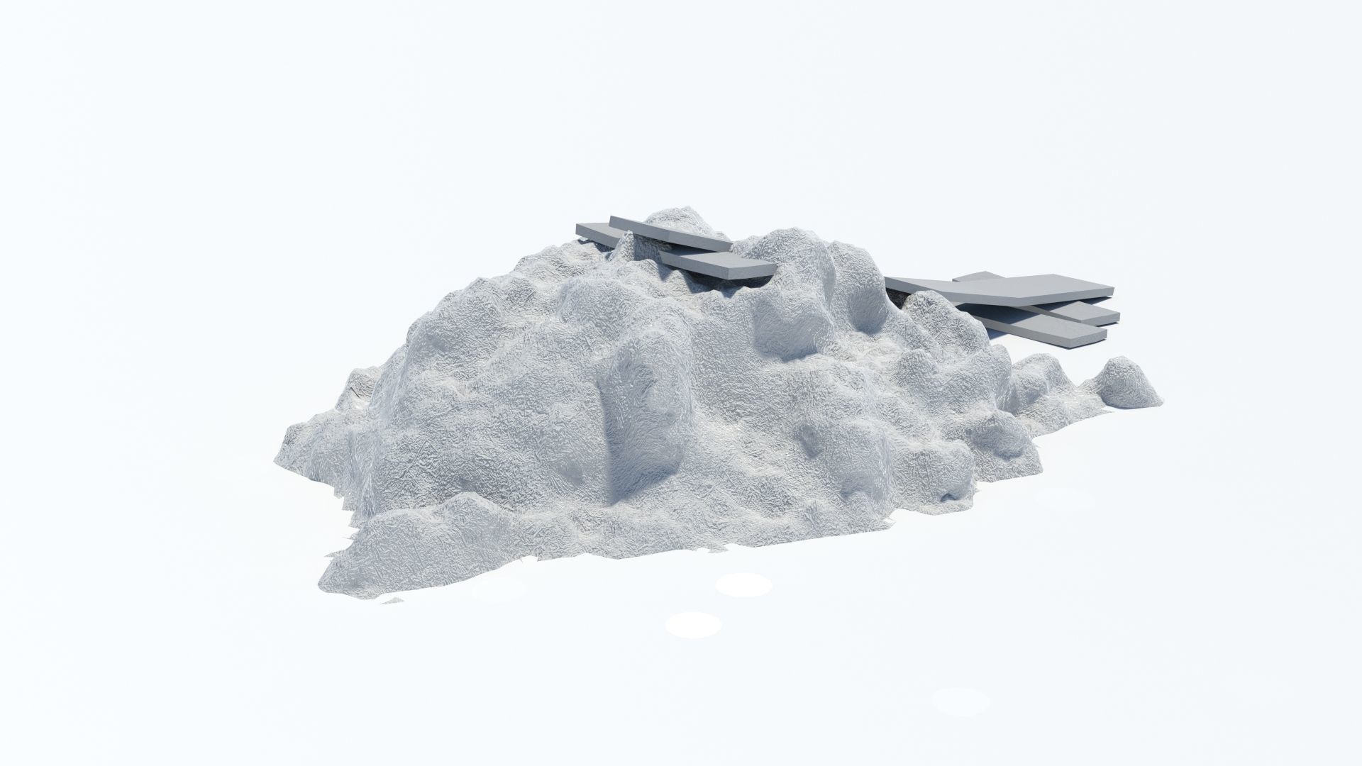 Dunghill with ramp Low-poly 3D model_12