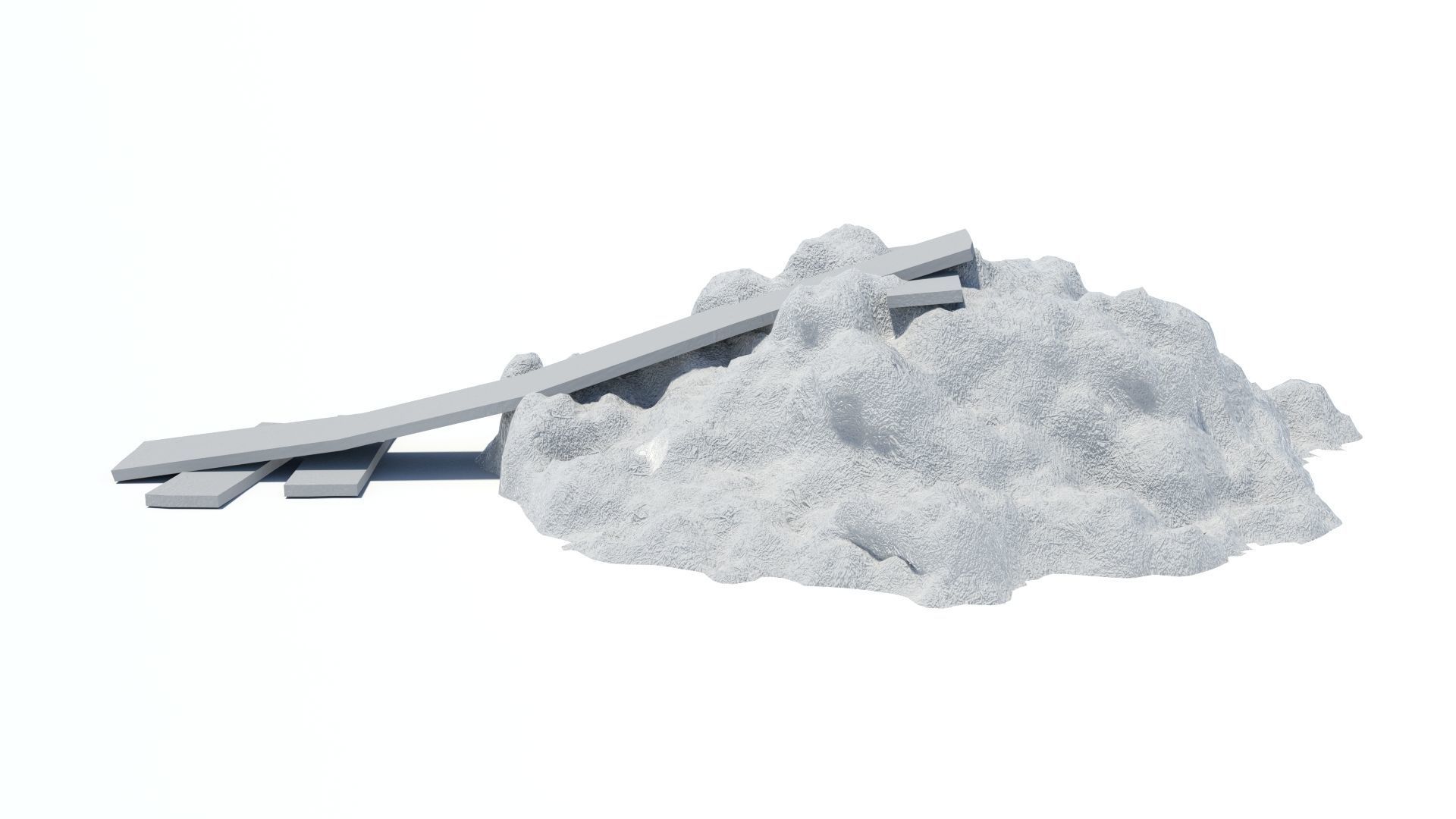 Dunghill with ramp Low-poly 3D model_10