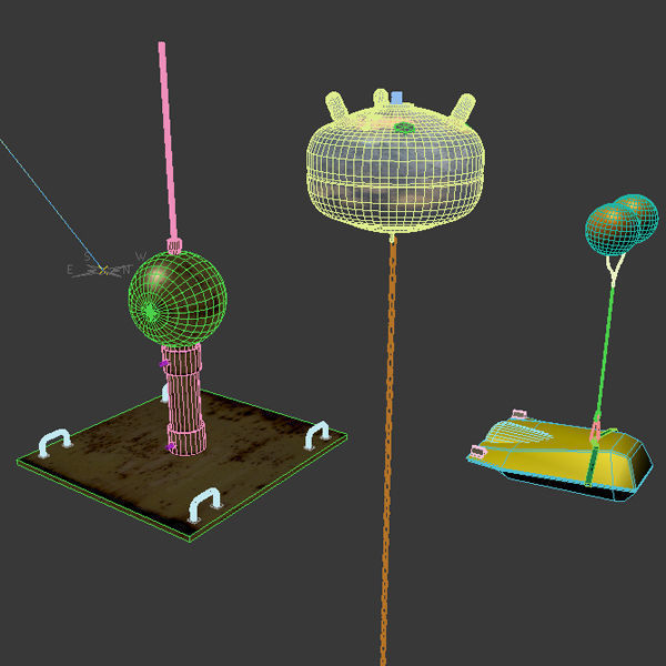 Collection Of 3 Mines - Bombs 3D model_6