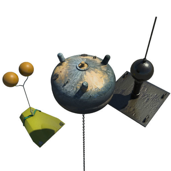 Collection Of 3 Mines - Bombs 3D model_4