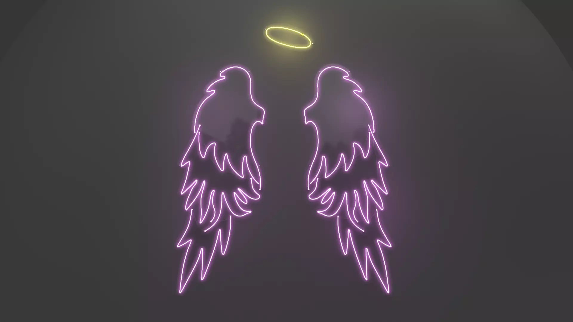 Angel Wings - Neon Sign 3D model_0