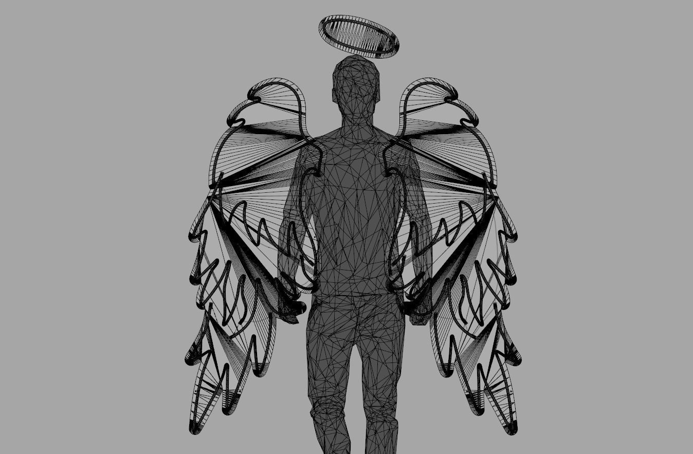 Angel Wings - Neon Sign 3D model_11
