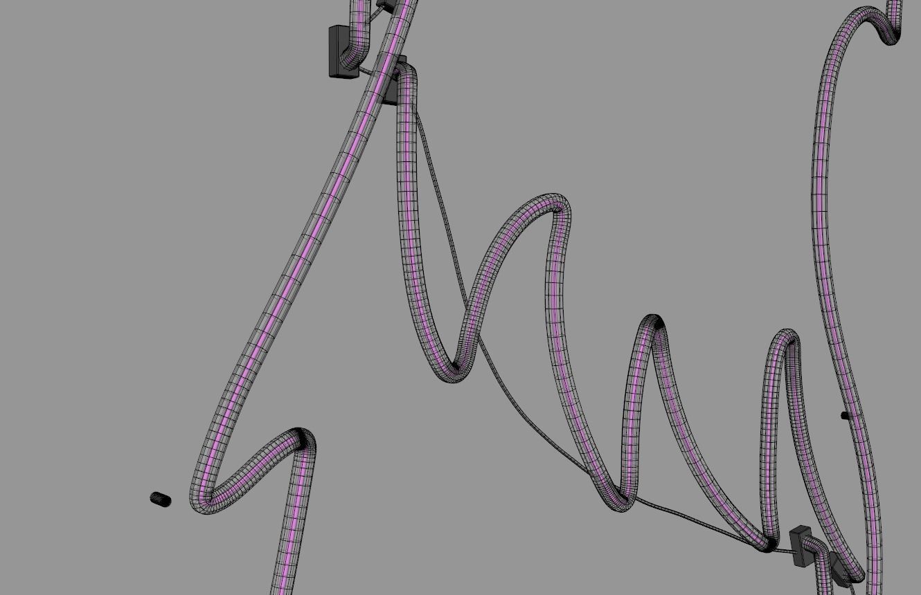 Angel Wings - Neon Sign 3D model_9