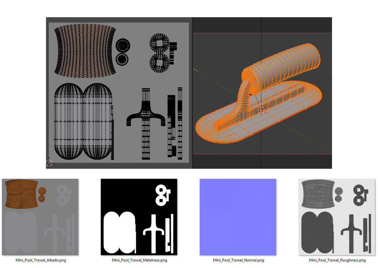 Mini Pool Trowel 3D model_9