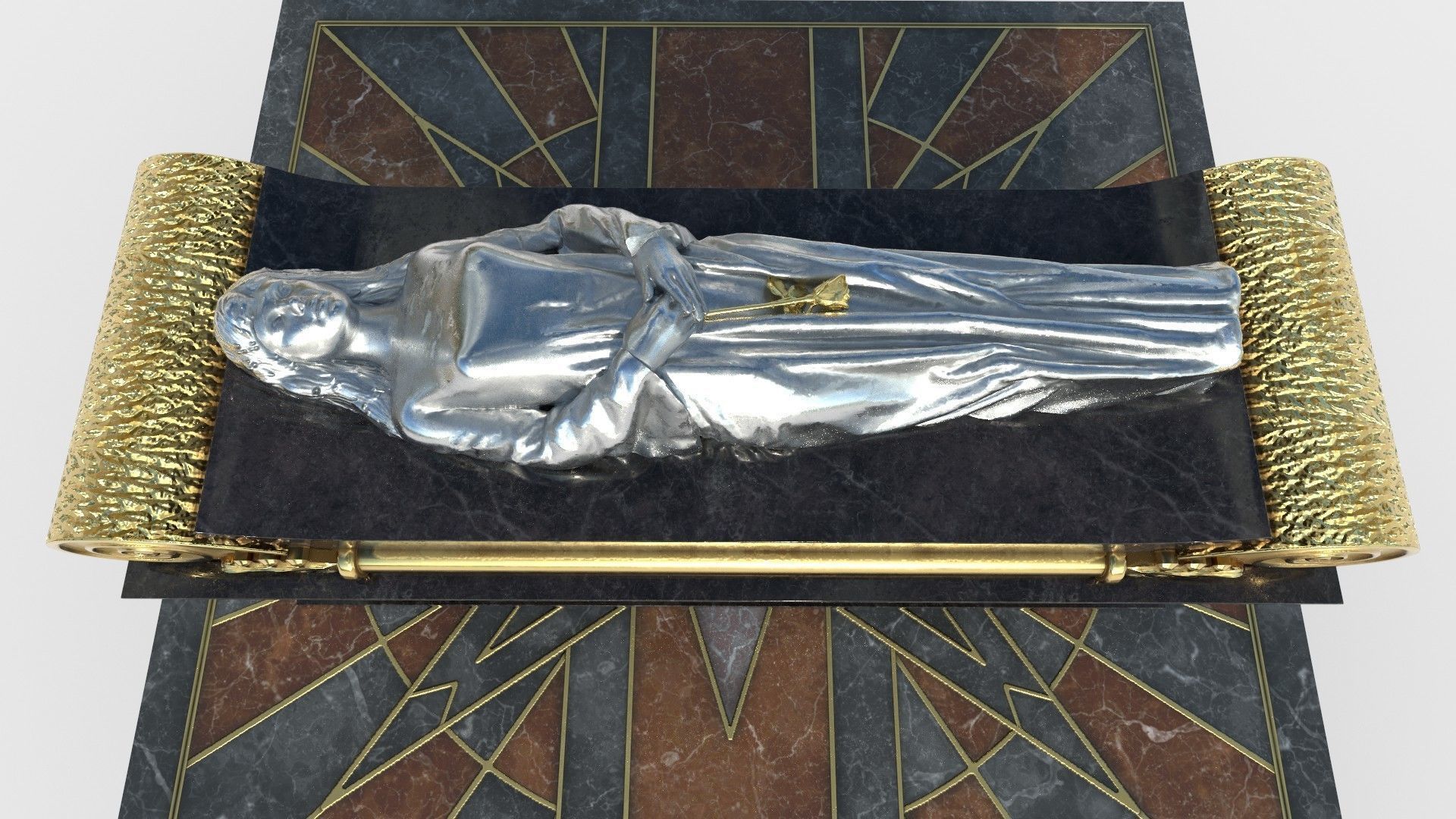 Queen Tomb with silver statue Low-poly 3D model_5