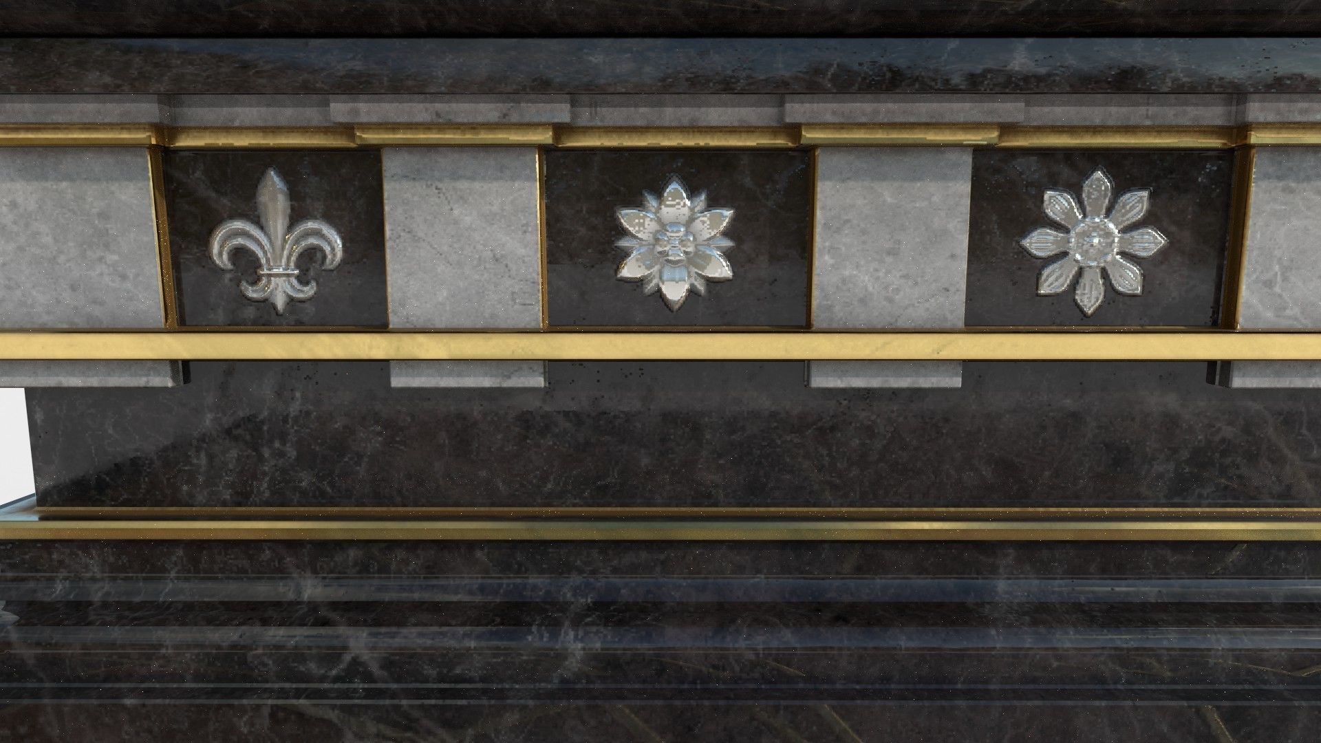 Queen Tomb with silver statue Low-poly 3D model_11