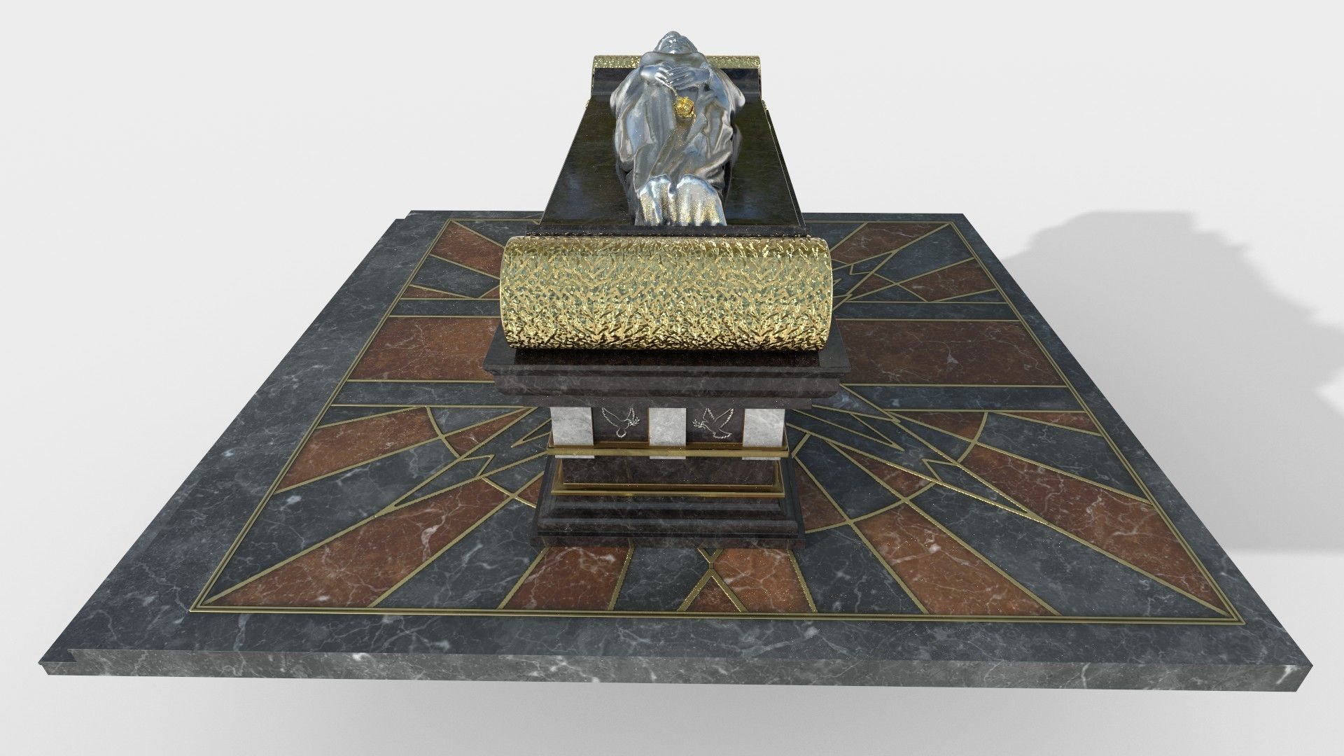 Queen Tomb with silver statue Low-poly 3D model_3