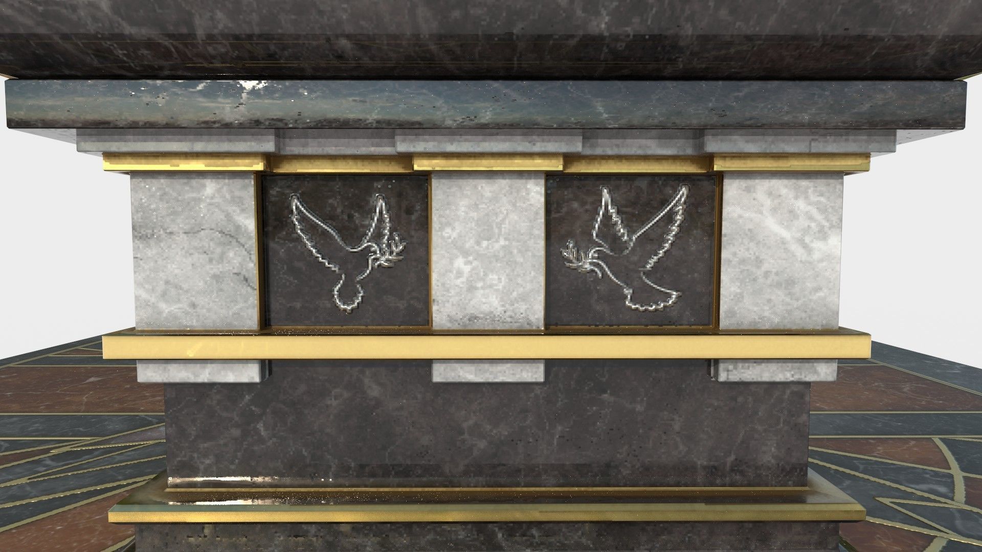 Queen Tomb with silver statue Low-poly 3D model_13