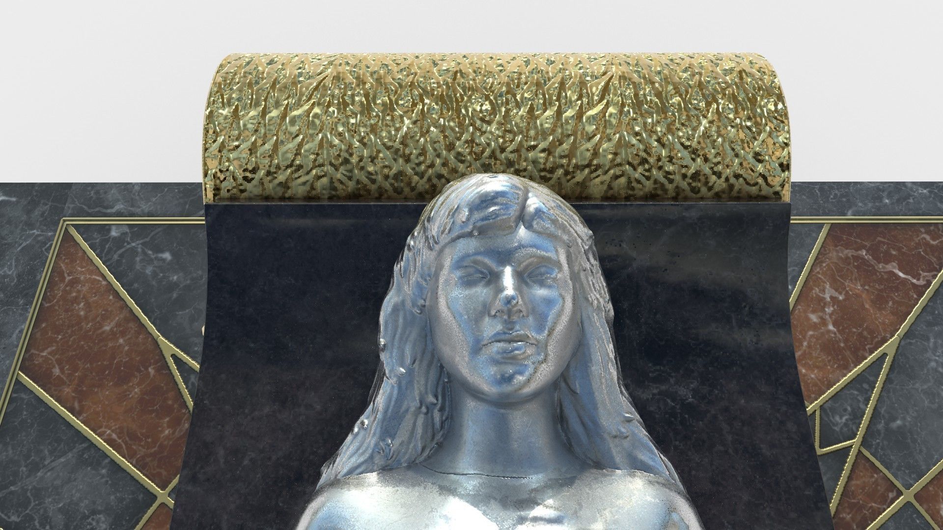 Queen Tomb with silver statue Low-poly 3D model_6