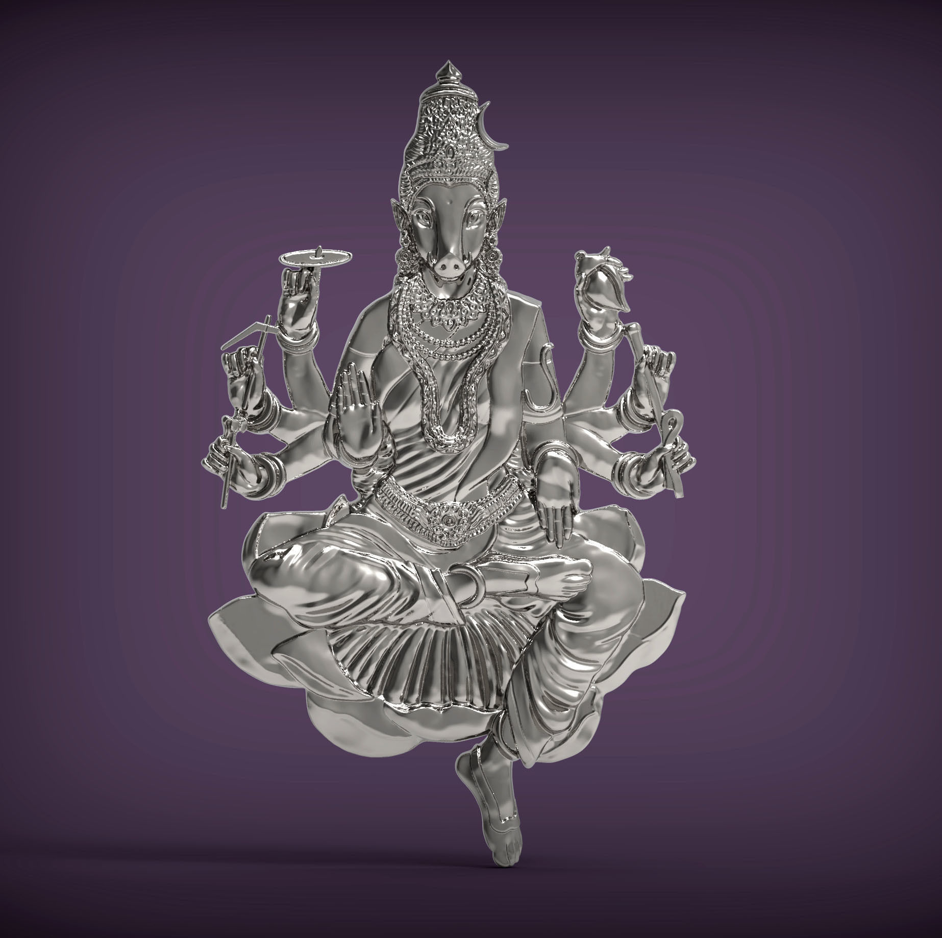 Goddess Varahi 3D print model_3