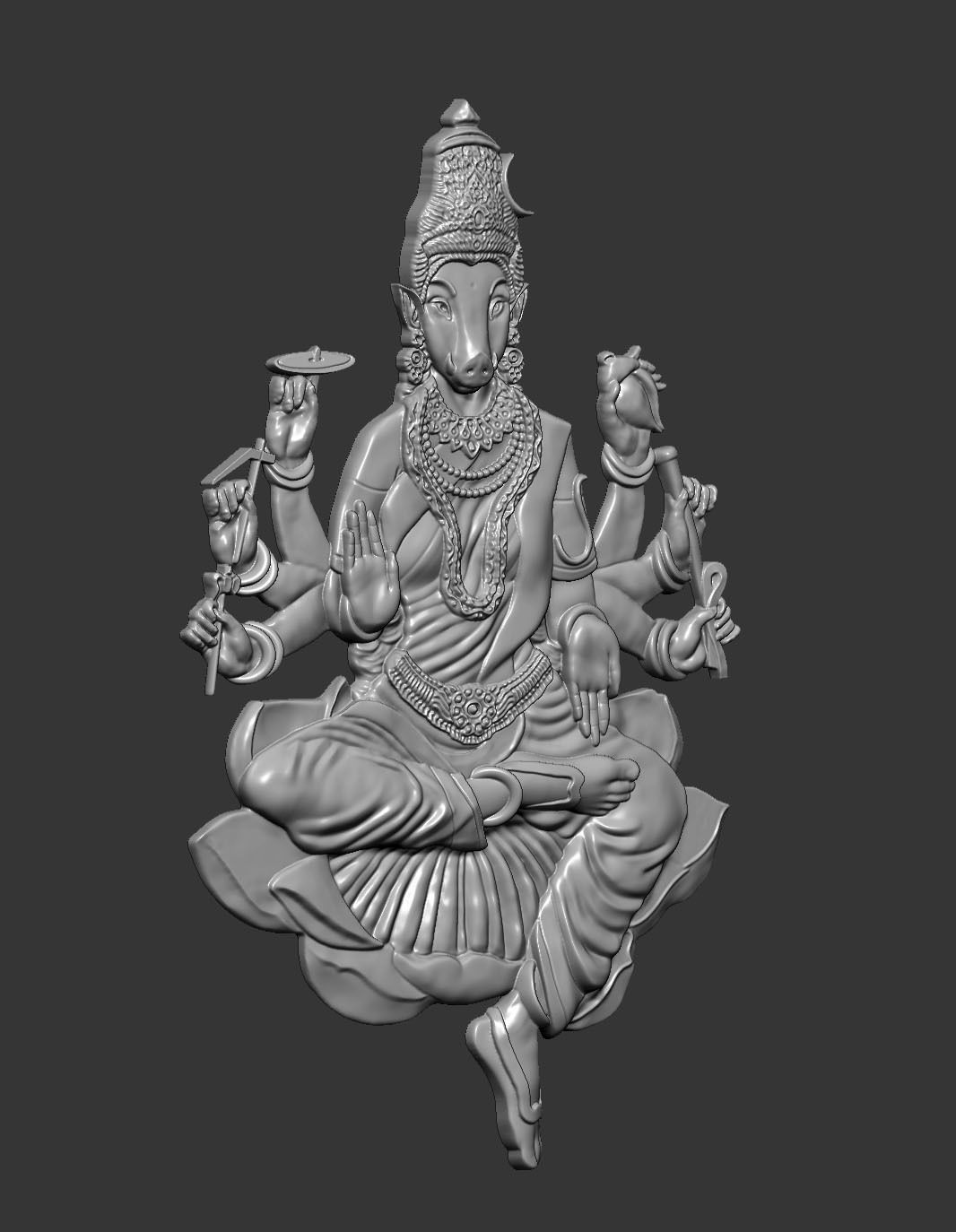 Goddess Varahi 3D print model_7