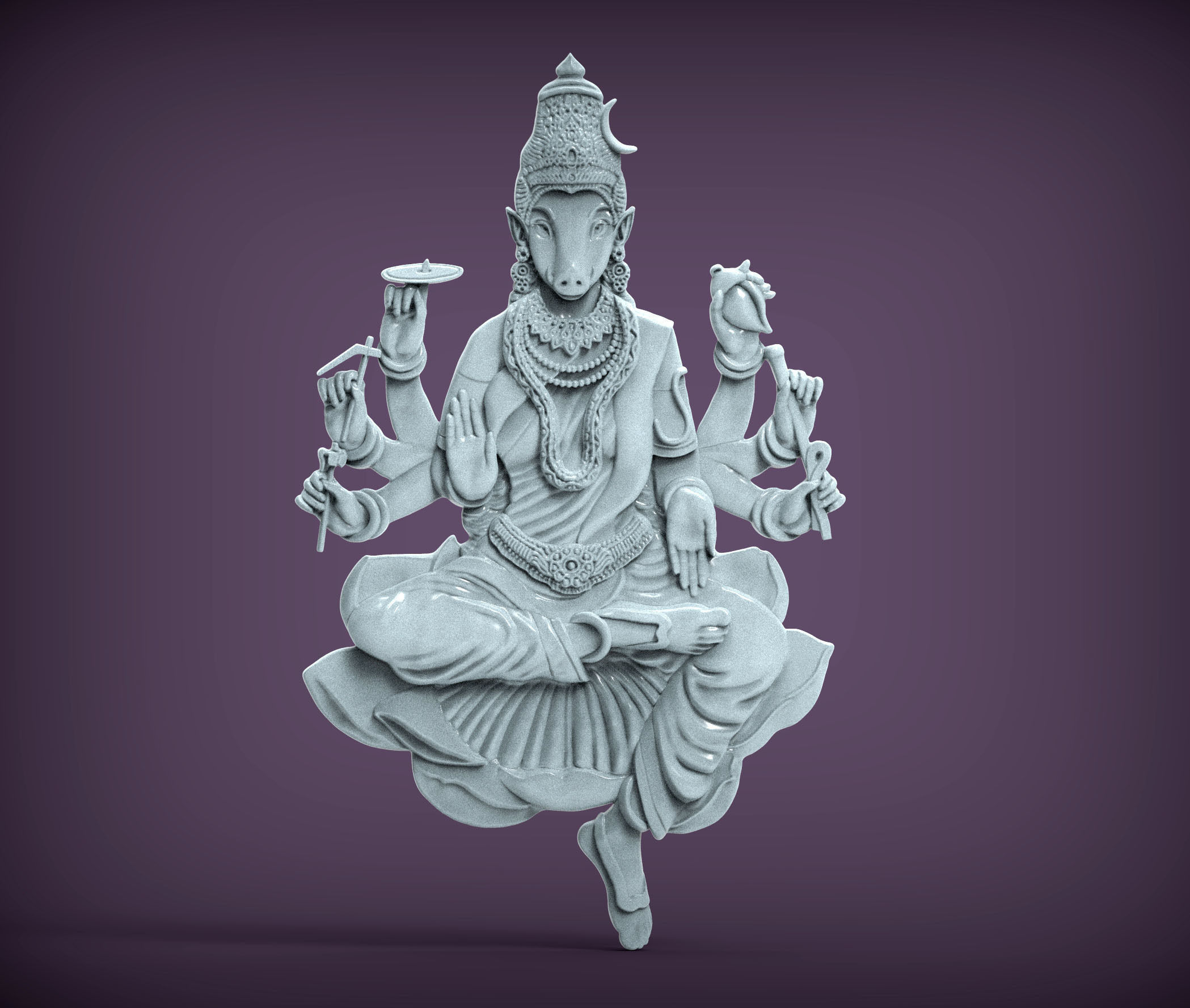 Goddess Varahi 3D print model_4
