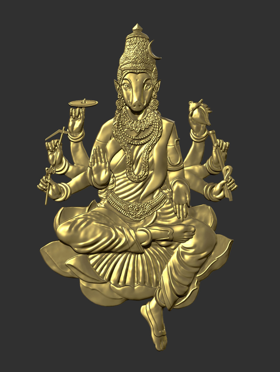 Goddess Varahi 3D print model_5