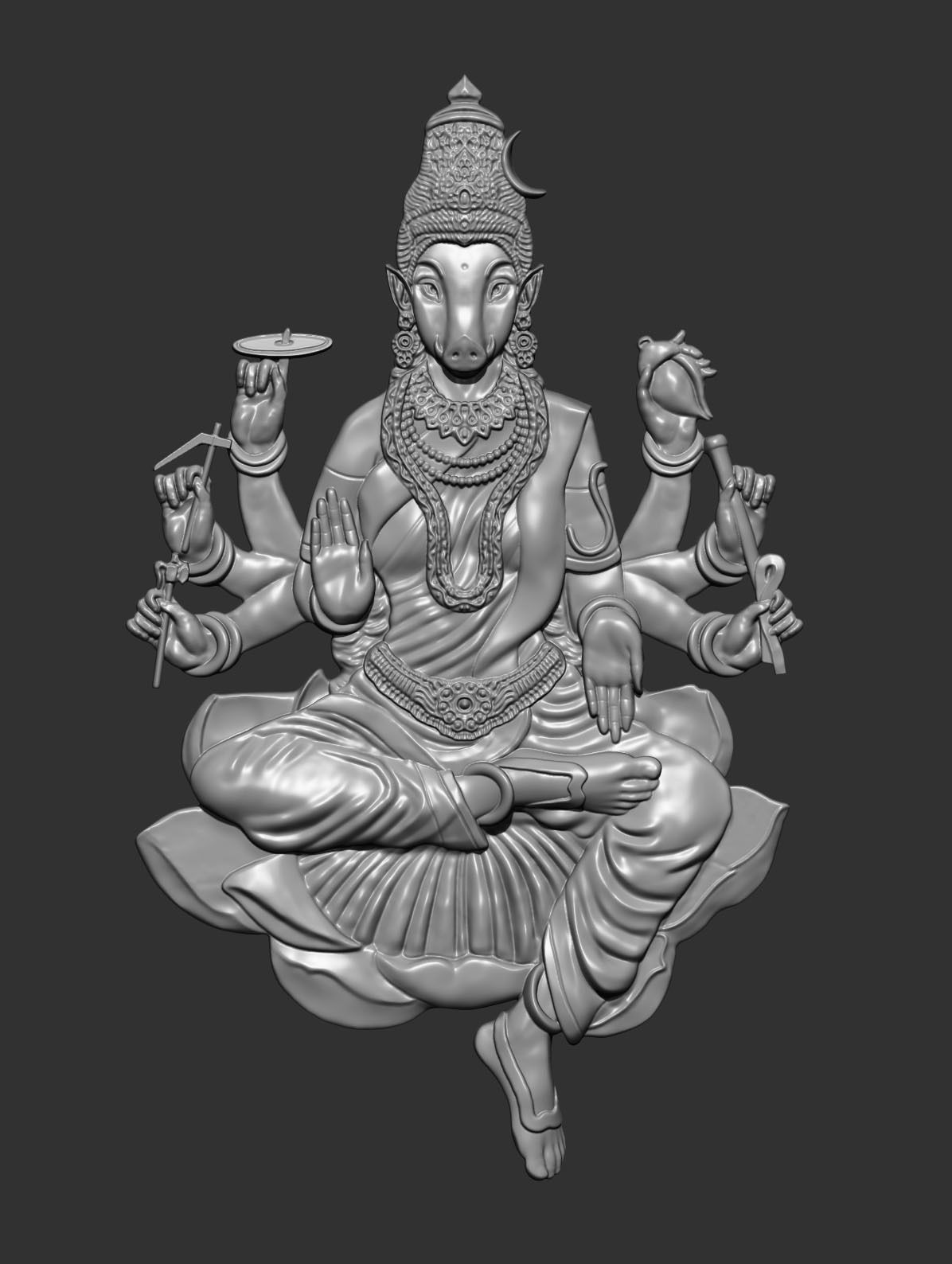 Goddess Varahi 3D print model_1